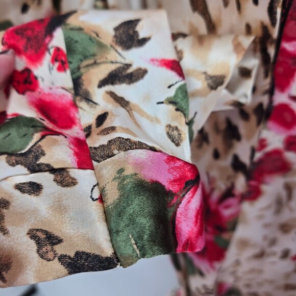 Secret Treasures Cream Animal Print Floral Lace Belt Robe 3x 24-26w - Picture 3 of 7